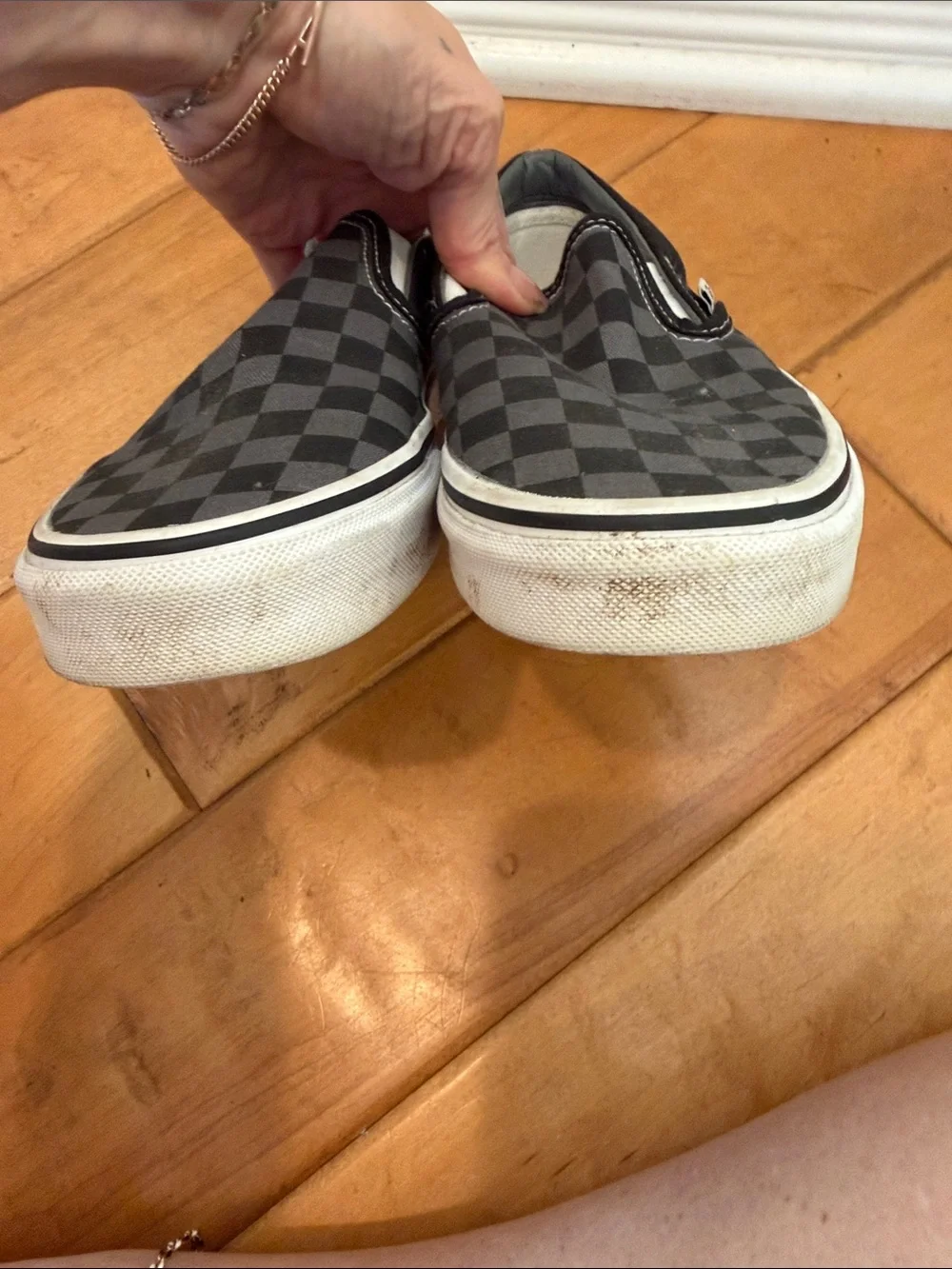 Vans Checkerboard Slip-On in Black and Gray